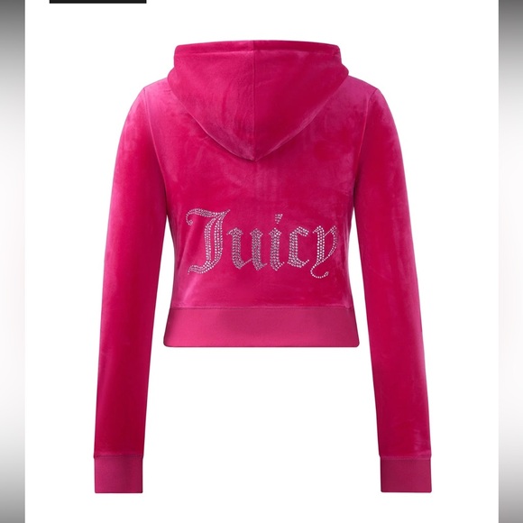Couture Juicy Women's Pink Velour  Hoodie Top - Picture 2 of 3